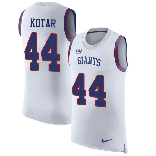Nike Giants #44 Doug Kotar White Men's Stitched NFL Limited Rush Tank Top Jersey - Click Image to Close